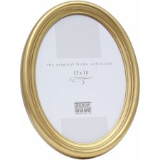 Marco de plástico S100 oval 15x20 cm dorado