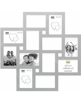 S65SK wooden frame frame 12 pictures 10x15 cm silver