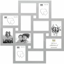 S65SK wooden frame frame 12 pictures 10x15 cm silver