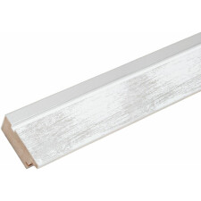 Deknudt wooden frame S43RE 18x24 cm white - silver edge