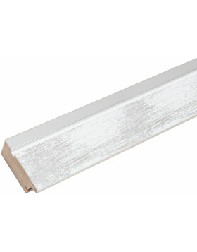 Cornice in legno Deknudt S43RE 20x20 cm bianco - bordo argento