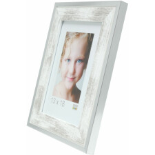 Deknudt wooden frame S43RE 30x45 cm white - silver edge