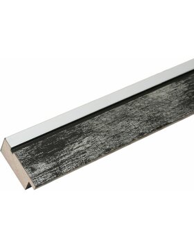 Deknudt Ramka drewniana S43RE 10x15 cm czarna - srebrna krawędź