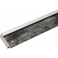 Cadre en bois Deknudt S43RE 15x15 cm noir - bord argenté