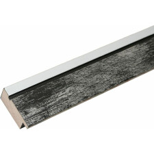 Deknudt wooden frame S43RE 20x28 cm black - silver edge