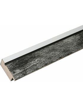 Marco de madera Deknudt S43RE 20x30 cm negro - borde plateado