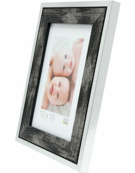Deknudt wooden frame S43RE 40x60 cm black - silver edge