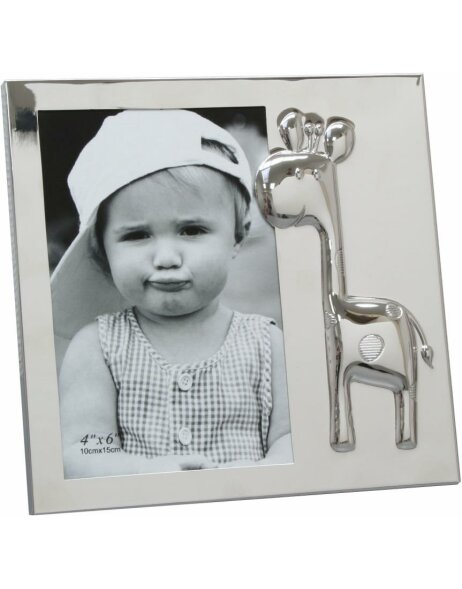 Baby Giraffe frame silver 10x15 cm