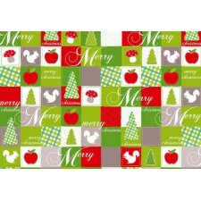Paper 50x70cm Merry Christmas Patchwork