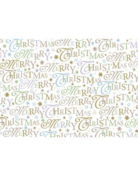 Papier 50x70cm Merry Christmas natur