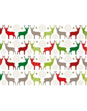 Paper 50x70cm deer elegant red green