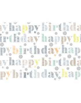 Paper 50x70cm Happy Birthday taupe