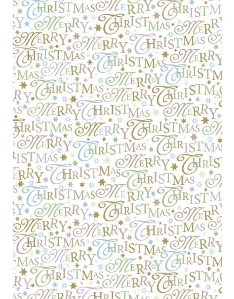 Papier 70x100 cm Merry Christmas natur