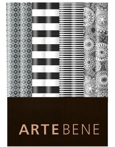 Papel de regalo Artebene blanco negro rollo 70x200 cm