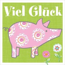 Minikarte Viel Glück Schweinchen