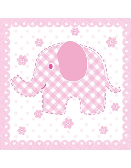Minikarte Baby Elefant rose