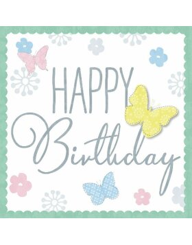 Minikarte Happy Birthday Schmetterling