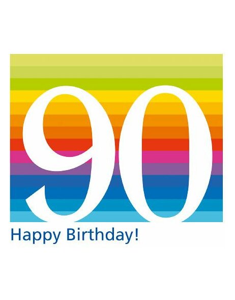 Artebene Karte 90. Birthday Streifen multic.