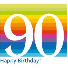 Artebene Karte 90. Birthday Streifen multic.