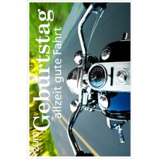 ARTEBENE Card Birthday Motorcycle Handlebar