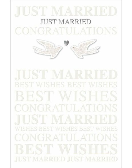ARTEBENE card Just Married typography