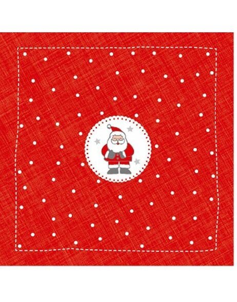 Serwetki papierowe 25x25 cm Santa Mini czerwone