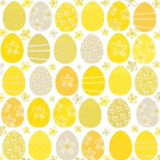 Papieren servetten 33x33 cm eieren bloemen geel