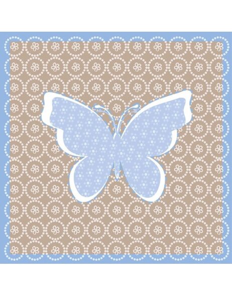 Paper napkins 33x33 cm Butterfly blue taupe