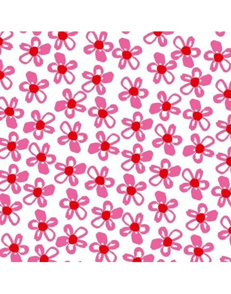 Paper napkins 33x33 cm flowers pink
