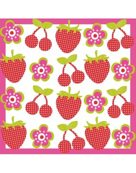 Paper napkins 33x33 cm strawberry red