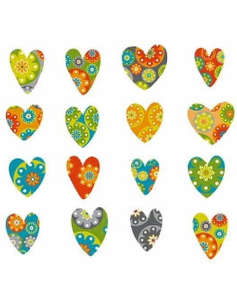 Serwetki papierowe 33x33 cm Hearts Pattern Mix