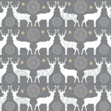 Paper napkins anthracite 33x33 cm deer