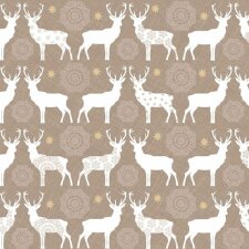 Paper napkins 33x33 cm taupe deer