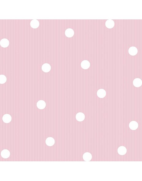 Serviettes en papier 33x33 cm Dots rayures roses