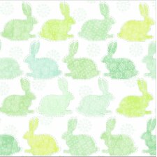 Tovaglioli di carta 33x33 cm Coniglietti verdi