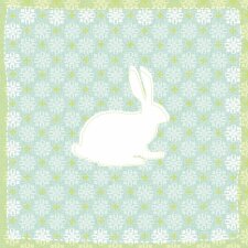 Paper napkins 33x33 cm mint bunny pattern