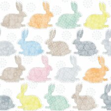 Paper napkins 33x33 cm multic rabbits.