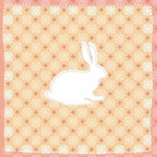 Paper napkins 33x33 cm apricot rabbit pattern
