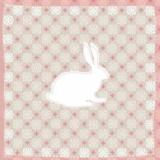 Paper napkins 33x33 cm taupe bunny pattern
