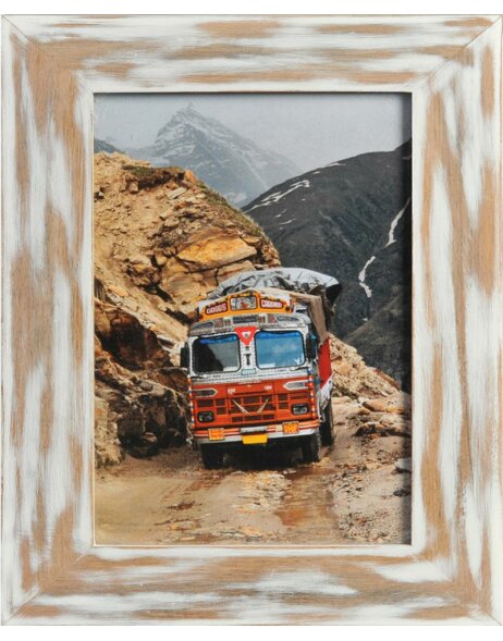 India wooden frame 10x15 cm white