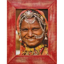 Henzo Ramka drewniana India 10x15 cm czerwona