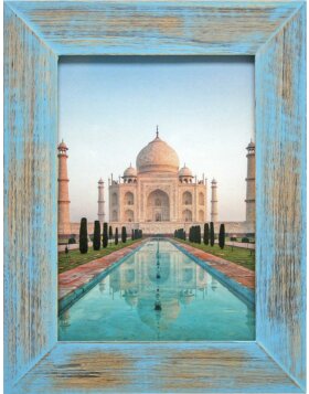 Drewniana ramka India 30x40 cm niebieska