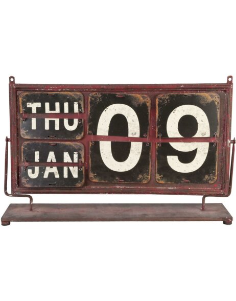 Deco Kalender Vintage bruin 68x13x43 cm