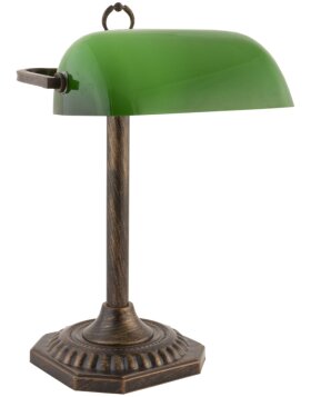 Biurowa lampa stołowa zielone szkło 26x25x41 cm