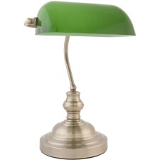 Desk lamp green glass, gold 28x40 cm