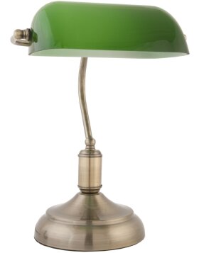 Lampe de bureau verre abat-jour vert Ø 28x40 cm