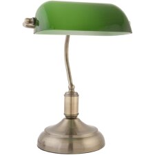 Lampe de bureau verre abat-jour vert Ø 28x40 cm