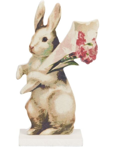 Coniglietto con bouquet 10x4x18 cm