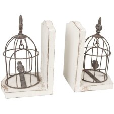 Serre-livres Cages à oiseaux vintage 29x13x22 cm