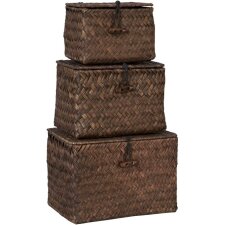 3-piece set baskets simply dark brown